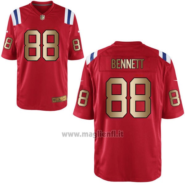 Maglia NFL Gold Game New England Patriots Bennett Rosso